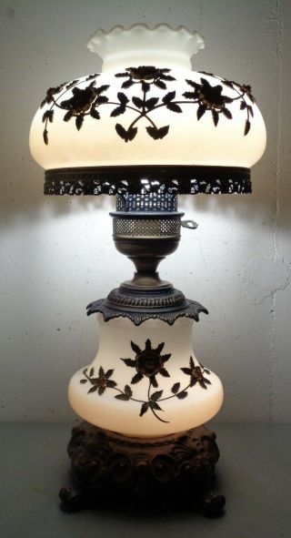 Vintage Mid Century Modern Hollywood Regency Hurricane Table Lamp Gwtw