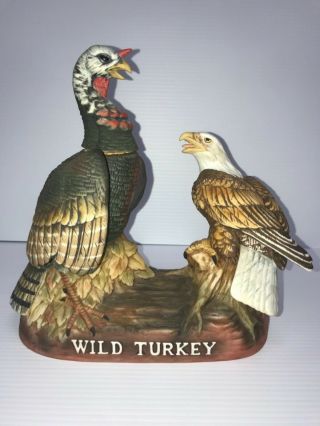 Vintage Austin Nichols Wild Turkey And Eagle Porcelain Liquor Bottle