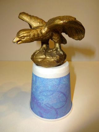 Antique Brass Plated American Eagle Flag Pole Flagpole Topper Sculpture