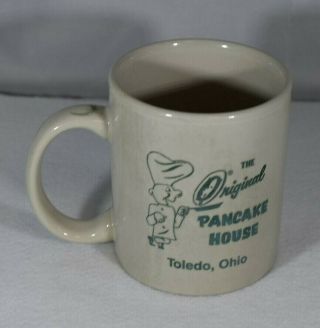 Vintage The Pancake House Coffee Cup - Diner Mug - Green on Tan - Cute CHEF 3