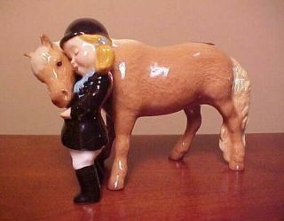 Retired Hagen - Renaker Specialty 3170 Girl With Pony - First Issue Blonde Girl