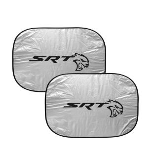 Dodge Srt Hellcat Logo Dual Panels 28 " X 24 " Folding Windshield Sun Shade
