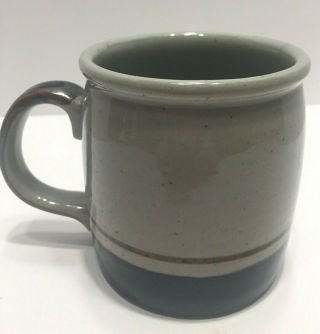 Otagiri Mariner Stoneware Mug Taupe Blue & Brown Barrel Shape Coffee Cup