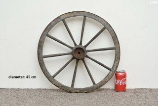 Vintage Old Wooden Cart Wagon Wheel / 45 Cm - Delivery
