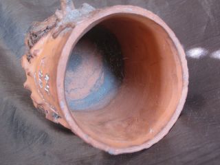 ANTIQUE VINTAGE YIXIN Pottery Tree Stump Sculpture Brush Pot Vase 2