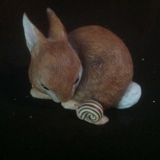 Vintage Rabbit Snail  Slowpoke  Figurine 1984 Deborah Bell Jarrett Franklin M