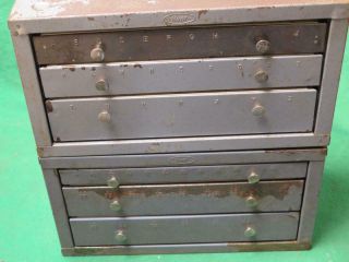 2 Vintage Huot Drill Bit Index Drawer Bin 29 Compartment Cabinet Fraction Letter