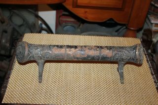 Antique Victorian Cast Iron Foot Plate Rest Fireplace Bumper 1 Scrolls Primitive