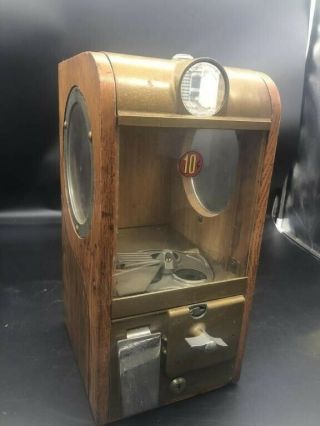 Vintage Victor Vending Machine Wooden Gumball Machine - No Keys