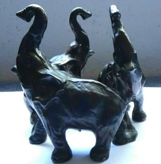 3 Bronze Elephants In A Circle Designed To Carry Stone Globe