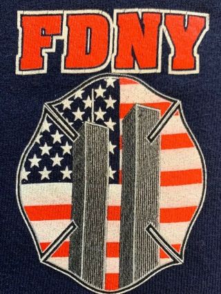 Fdny Nyc Fire Department York City Sweatshirt Sz M Wtc 9/11 Nypd Papd