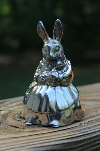 Royal Doulton Bunnykins Mother Rabbit And Baby Silver Plated Music Box