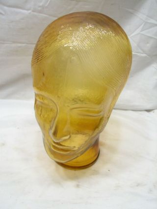 Vintage Amber Glass Mannequin Head Store Men 