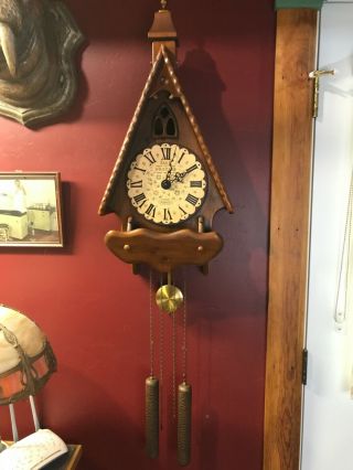 Vintage England Clock Co.  Cathedral Pendulum 8 Day Clock Chimes