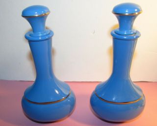 2 Blue Avon Royal Vase Perfume Cologne Glass Bottles