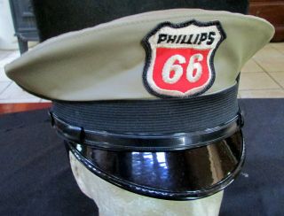 Vintage 1960 Phillips 66 Gas Station Service Attendant Hat Cap Size 7 1/2 Large
