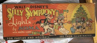 Vintage Noma Party Lights Walt Disney Silly Symphony Box And Lights