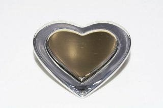 Authentic Tiffany & Co.  Vintage Double Heart Brooch Pin 18k Gold/.  925 Silver