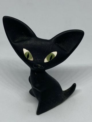 Rare Mcm Vintage Anthony Freeman Mcfarlin Pottery 1958 Black Cat Mid Century