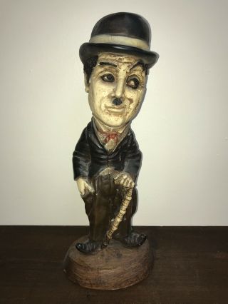 Vintage Charlie Chaplin Esco Chalkware Statue Figure 15 1/2 " Tall