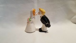 Vintage Bride Groom Couple Salt And Pepper Shakers