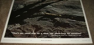 1969 Vintage Apollo 11 Man on the Moon Poster w/Neil Armstrong Buzz Aldrin RARE 3