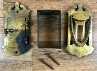 Vintage Brass Door Knocker Peep Hole Hatch Speakeasy Safety View Window