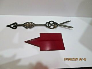 Antique Lightning Rod Arrow Cast Iron Red Glass Weathervane (2 - 8 -)
