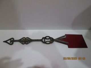 Antique Lightning Rod Arrow Cast Iron Red Glass Weathervane (2 - 8 -) 3