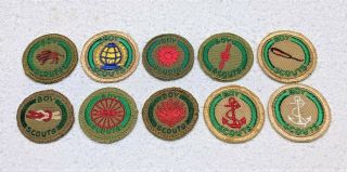 Red White Boy Scout Knotter Proficiency Award Badge Brown back Troop Small 2