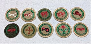 Red White Boy Scout Knotter Proficiency Award Badge Brown back Troop Small 3
