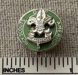 Vintage Scoutmaster Boy Scout Leader Green Enamel Pin Collar Lapel Uniform Bsa