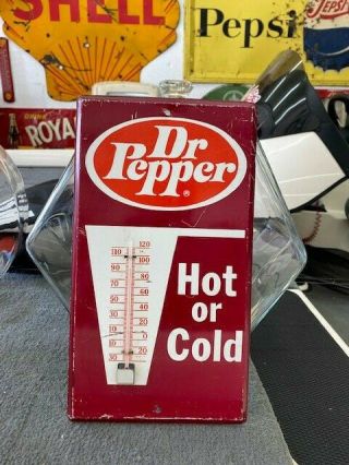Vintage Metal Dr Pepper Hot Or Cold Thermometer