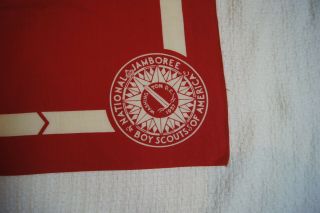 Vintage BSA 1937 National Jamboree full scarf/neckerchief red white border 3