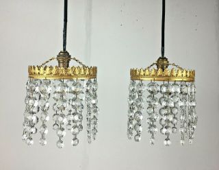 Vintage Glass Crystal Waterfall Chandelier Ceiling Pendant Lamp Light 2