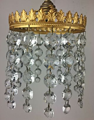 Vintage Glass Crystal Waterfall Chandelier Ceiling Pendant Lamp Light 3
