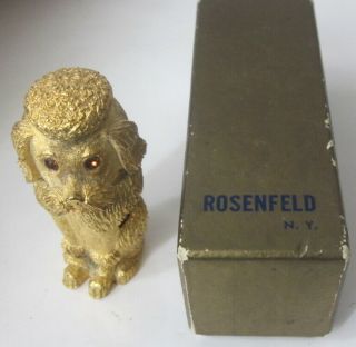 Vintage Rosenfeld By Florenza Figural Gold Poodle Cigarette Lighter