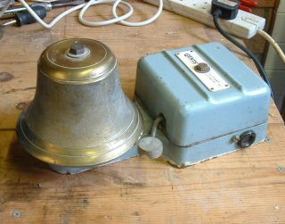 Vintage Gents Of Leicester Electric 240v Factory Large Brass Bell