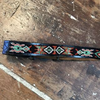 Vintage Boy Scouts Bsa Leather Native American Beaded Custom Be Prepared Belt