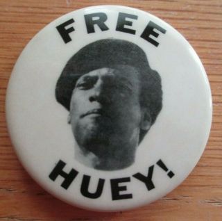 Huey Newton Black Panther Party Founder Pin Button Late 1960 