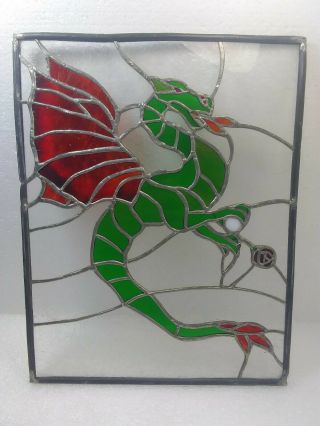 Vintage Leaded Stained Glass Window 