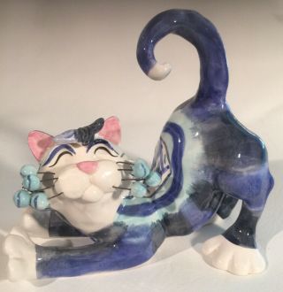 Rare Amy Lacombe Whimsiclay Cat Figurine 2004 6” X 6” 86162 Willitts Design