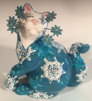 Rare Amy Lacombe Whimsiclay Cat Figurine 2006 5 1/2” X 5 1/4” 14604