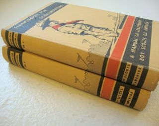 Vintage 1945 Boy Scout Handbook For Scoutmasters Book Set Volumes 1 & 2 Bsa