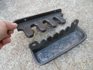 Antique Cast Iron Snooker Cue Holder J.  C&s - Related Rack Pool Billiards Table