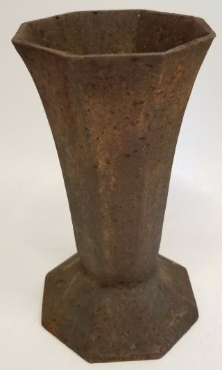 Small Vintage Cast Iron Garden Urn Planter 7 ” Tall