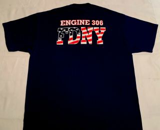 FDNY NYC Fire Department York City T - shirt Sz XL Engine 306 Queens 3