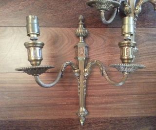 VINTAGE FRENCH BRASS OR BRONZE SCONCES FROM FRANCE 3 3