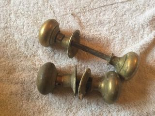2 Pair X4 Vintage Solid Brass Door Handles.  Heavy Knobs