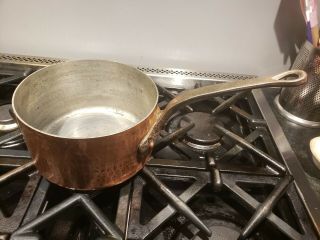 8.  25 " Mauviel Vintage 2.  6mm Hammered Copper Sauce Pan - Made In France